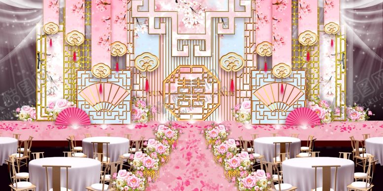 编号：34016504070055098466【酷图网】源文件下载-婚礼舞台效果图