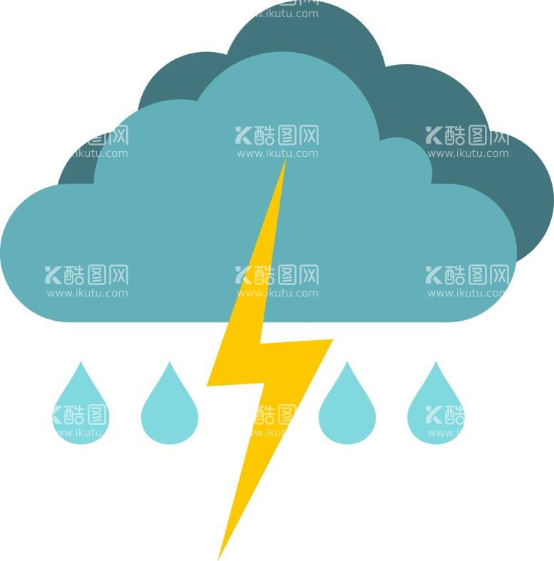 编号：20700511261801045671【酷图网】源文件下载-雷雨闪电天气矢量图