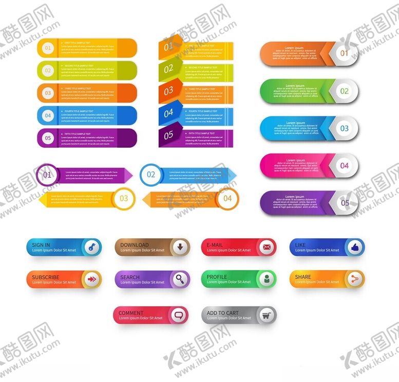 编号：77422304282048456294【酷图网】源文件下载-按钮卡片目录信息图