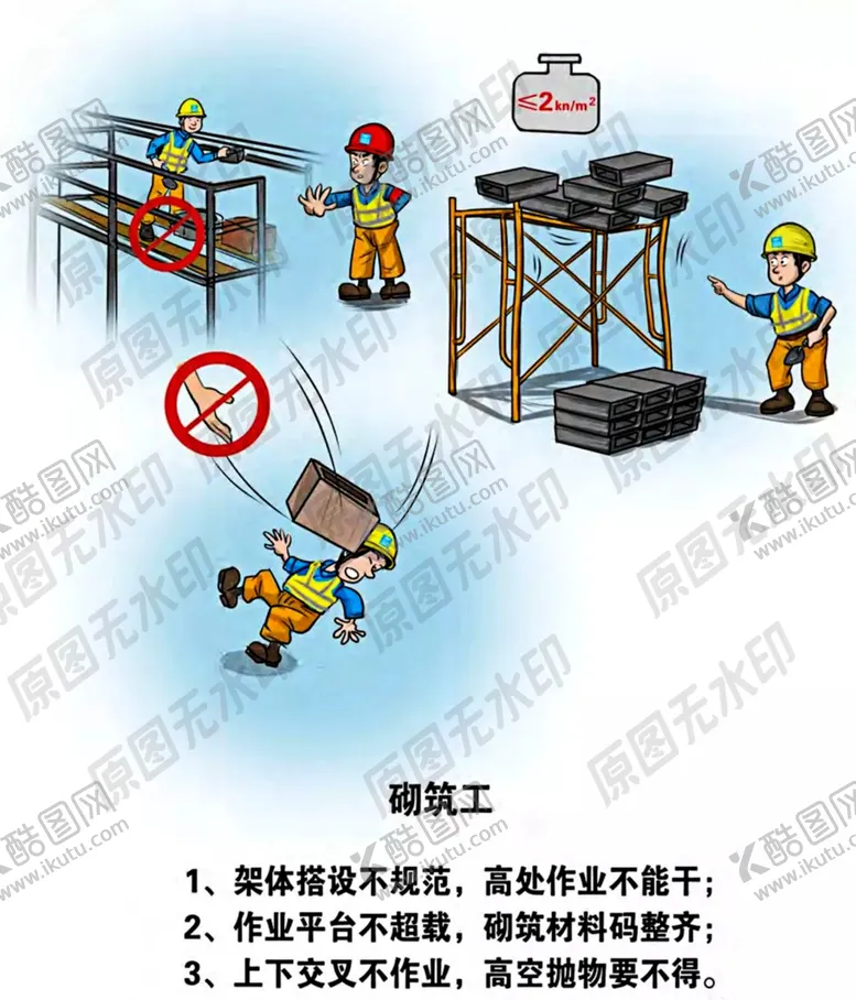 编号：71553806231423189278【酷图网】源文件下载-安全生产各类操作员卡通一砌筑工