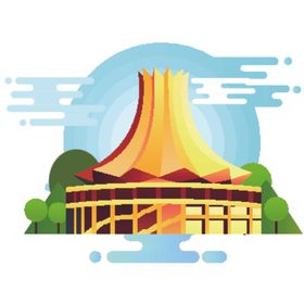 创意城市地标建筑物插画