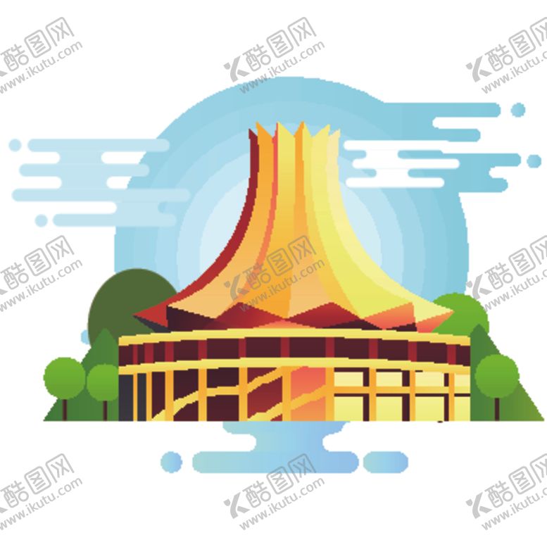 编号：49269409190811508993【酷图网】源文件下载-创意城市地标建筑物插画