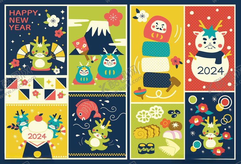 编号：62833310042105037086【酷图网】源文件下载-多彩卡通图案集合