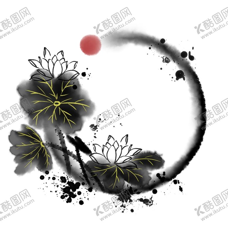 编号：66195706161736402680【酷图网】源文件下载-水墨素材毛笔画素材墨迹素材