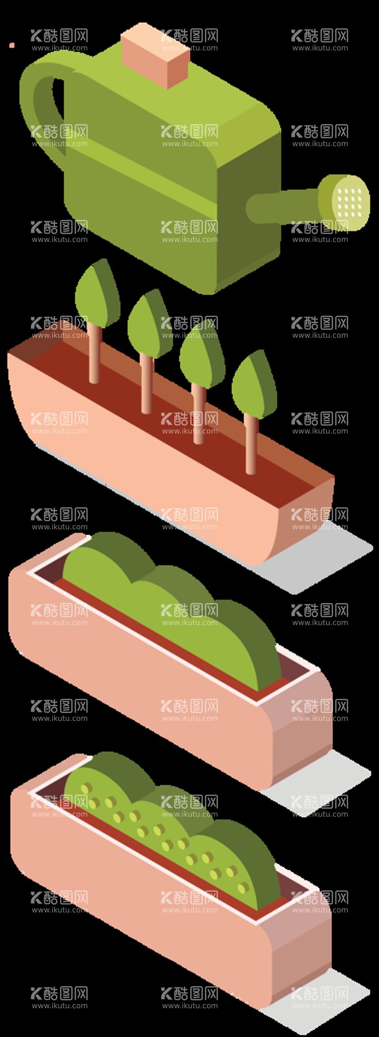 编号：04317210010009132653【酷图网】源文件下载-北欧植物花盆插画