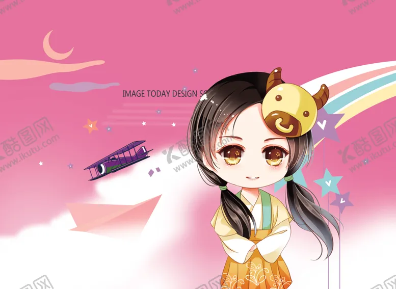 编号：58174407050946468386【酷图网】源文件下载-卡通梦幻星座女孩