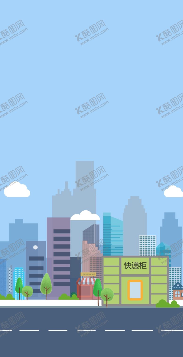 编号：92131607040931047609【酷图网】源文件下载-蓝色手绘城市