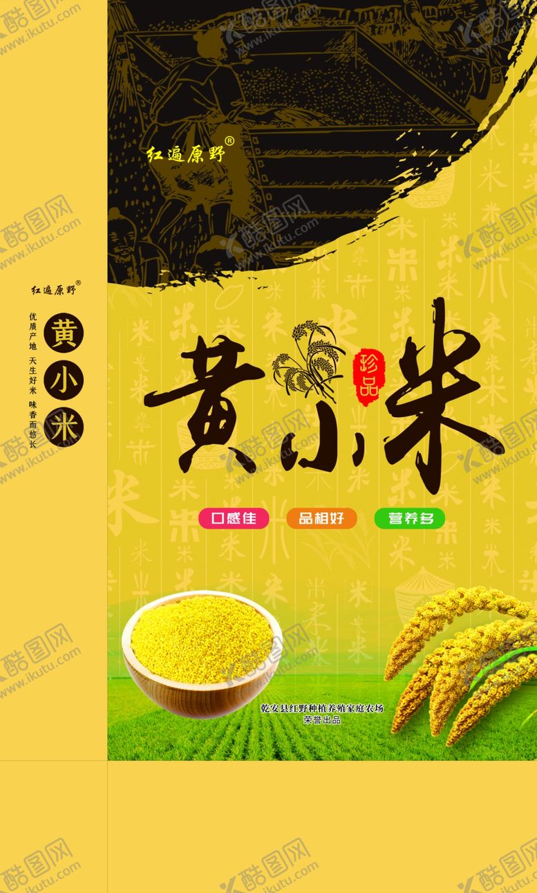 编号：63500702261325492693【酷图网】源文件下载-黄小米包装袋丝袋