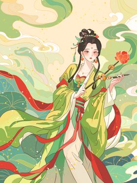 漫步花海的优雅女子