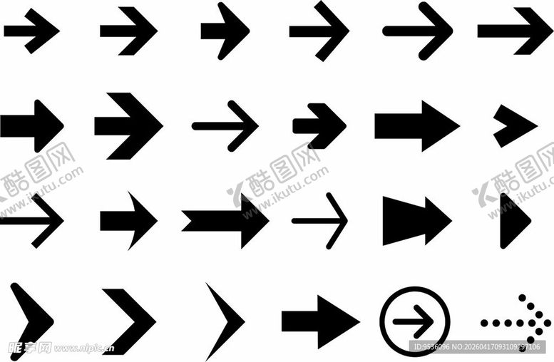 编号：81747004211612592648【酷图网】源文件下载-多样箭头图标集合