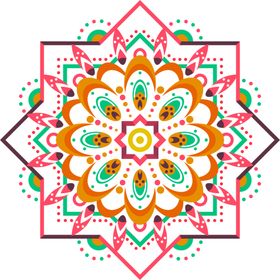 彩色复古花纹
