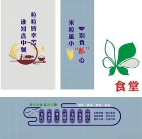 食堂文化墙爱护公物绿色健康秩序