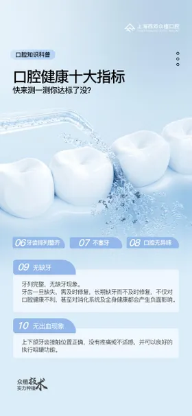 口腔健康十大指标海报