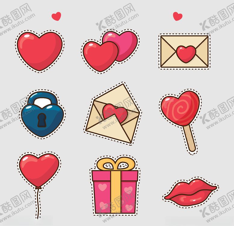 编号：94122309271747497547【酷图网】源文件下载-浪漫情人节元素