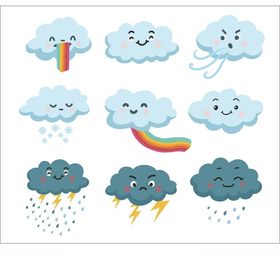 矢量云朵 天气预报