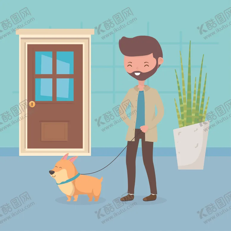 编号：81569007081158519582【酷图网】源文件下载-宠物饲养主题插画