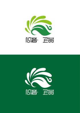 茶业标识设计简约叶子