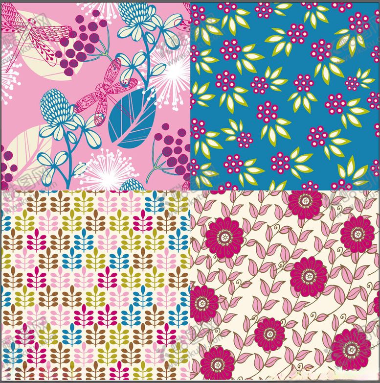 编号：23249010310140059717【酷图网】源文件下载-多彩花卉图案素材集合