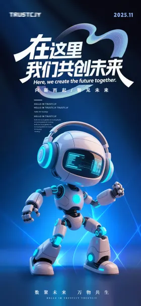 AI科技机器人数字峰会海报