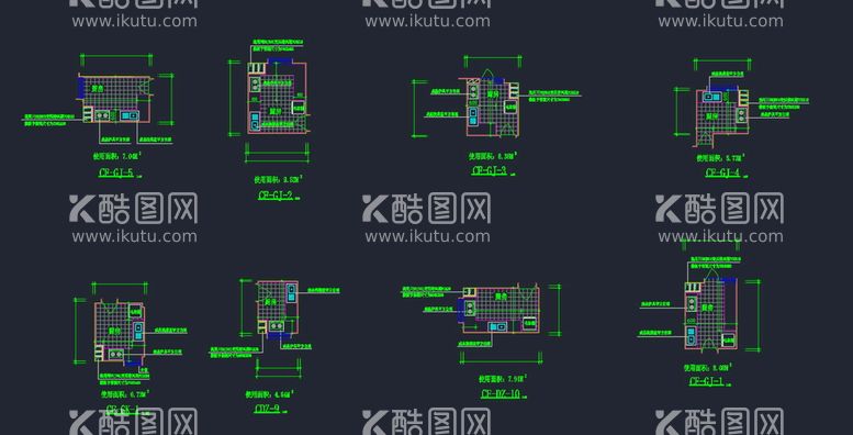 编号：92272411131714565917【酷图网】源文件下载-厨房设计cad