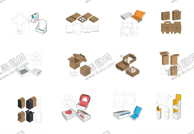 编号：94928311021724213511【酷图网】源文件下载-包装盒子模型图