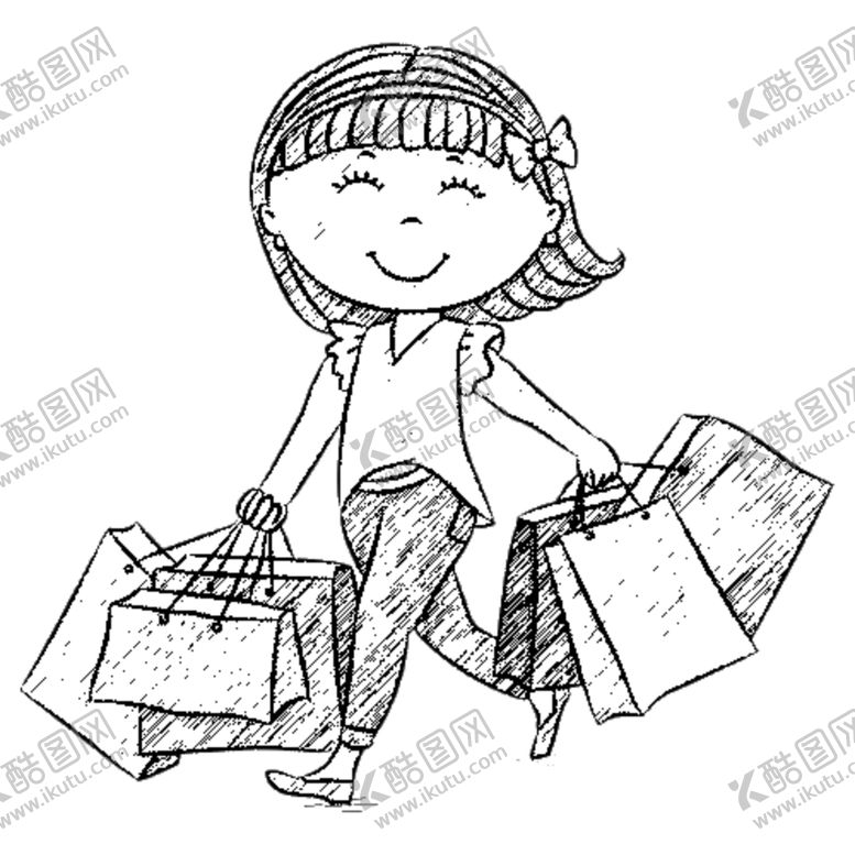 编号：66758610021315239811【酷图网】源文件下载-购物素描