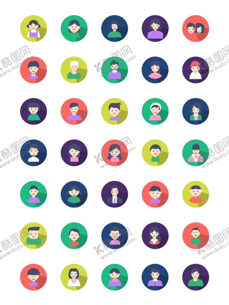 编号：10767310050909157261【酷图网】源文件下载-人物小图标大全