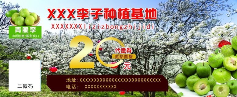 编号：98918506240125214615【酷图网】源文件下载-李子代金券正面psd
