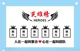创意英雄榜模板励志文化墙