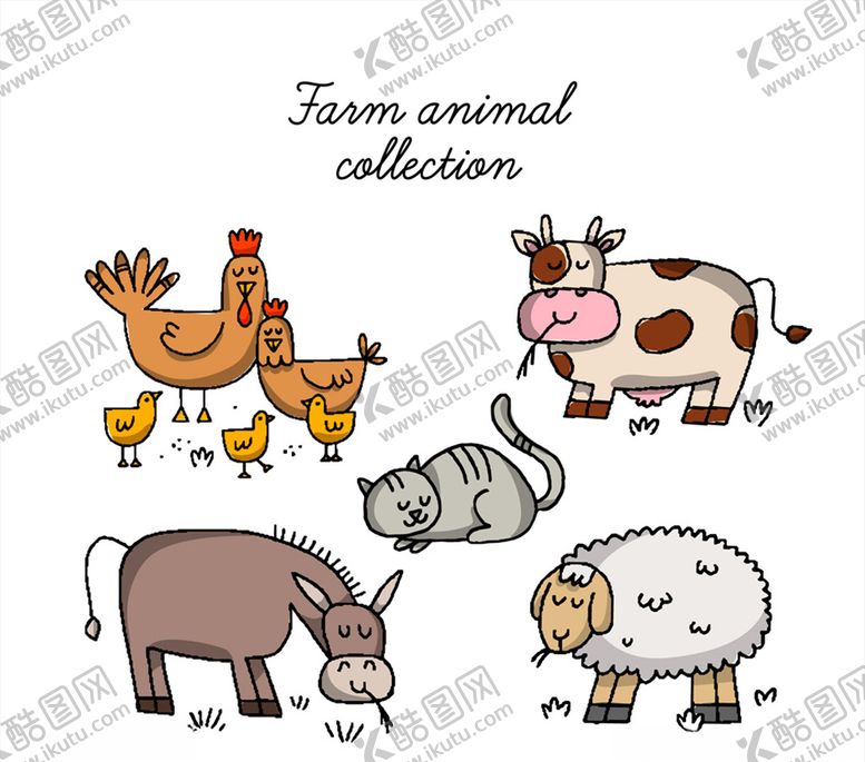 编号：55290409110742111868【酷图网】源文件下载-可爱农场动物