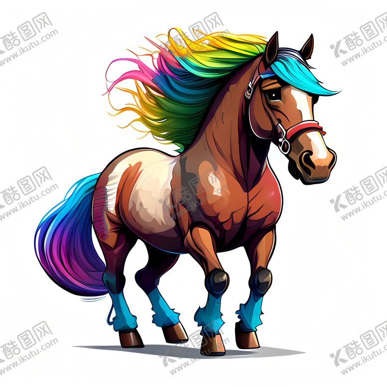 编号：32610710090522386804【酷图网】源文件下载-卡通马插画