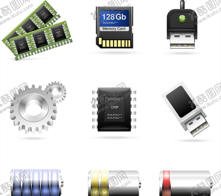 编号：81841510261700293802【酷图网】源文件下载-矢量电池电脑元素