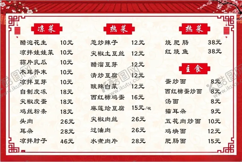 编号：66585701250249018595【酷图网】源文件下载-墙面菜单