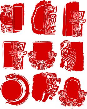 传统中式红色印章图案