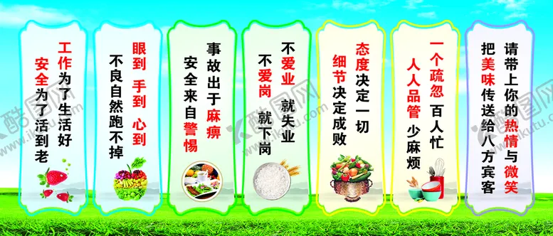 编号：38342811110021189509【酷图网】源文件下载-餐厅口号展板