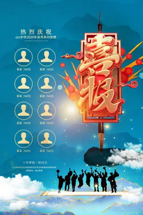 高考毕业喜报活动宣传海报素材