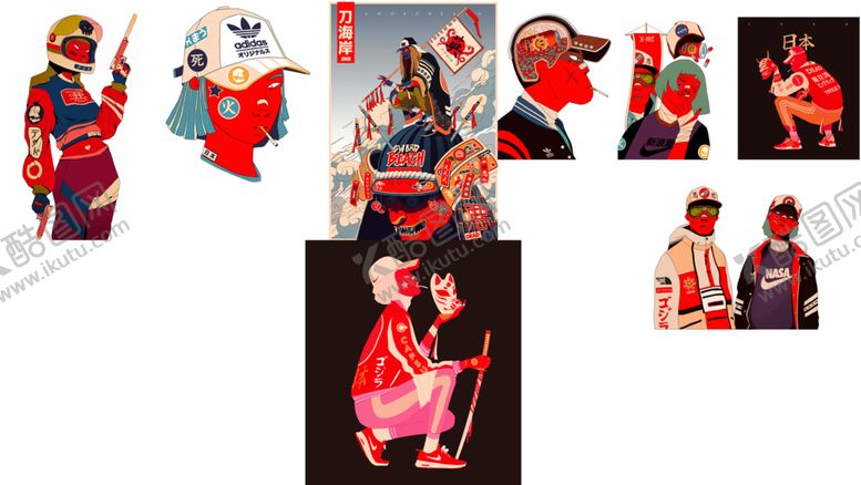 编号：33986806252118415623【酷图网】源文件下载-时尚潮流欧美T恤印花图案素材图