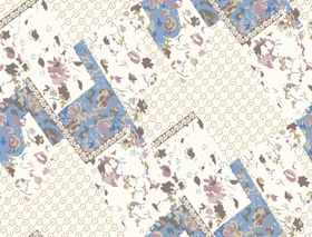 花卉几何图案拼接织物