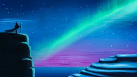 彩色插画人物背景