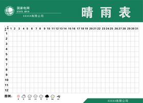 施工现场工地晴雨表记录表