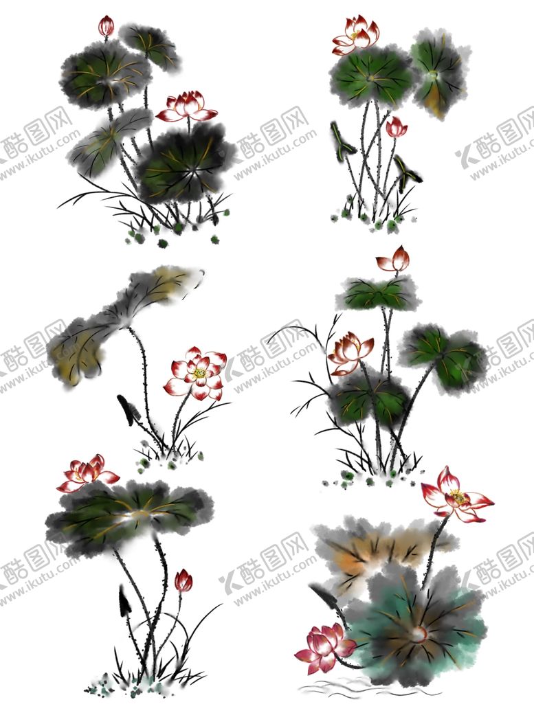 编号：27703110131403322090【酷图网】源文件下载-水墨荷花