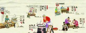 粉面店墙画