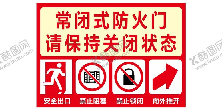 编号：38546110191936161425【酷图网】源文件下载-常闭式防火门标识牌