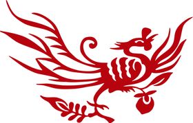 凤凰 复古 国风 插画 卡通 