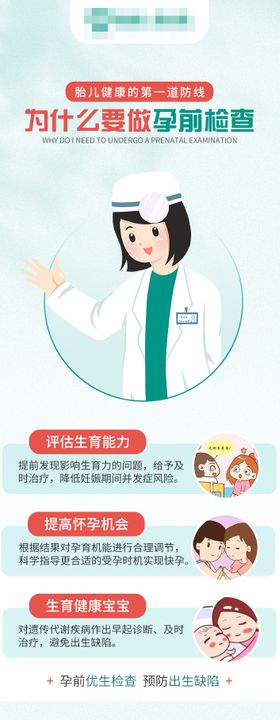 孕前检查科普海报