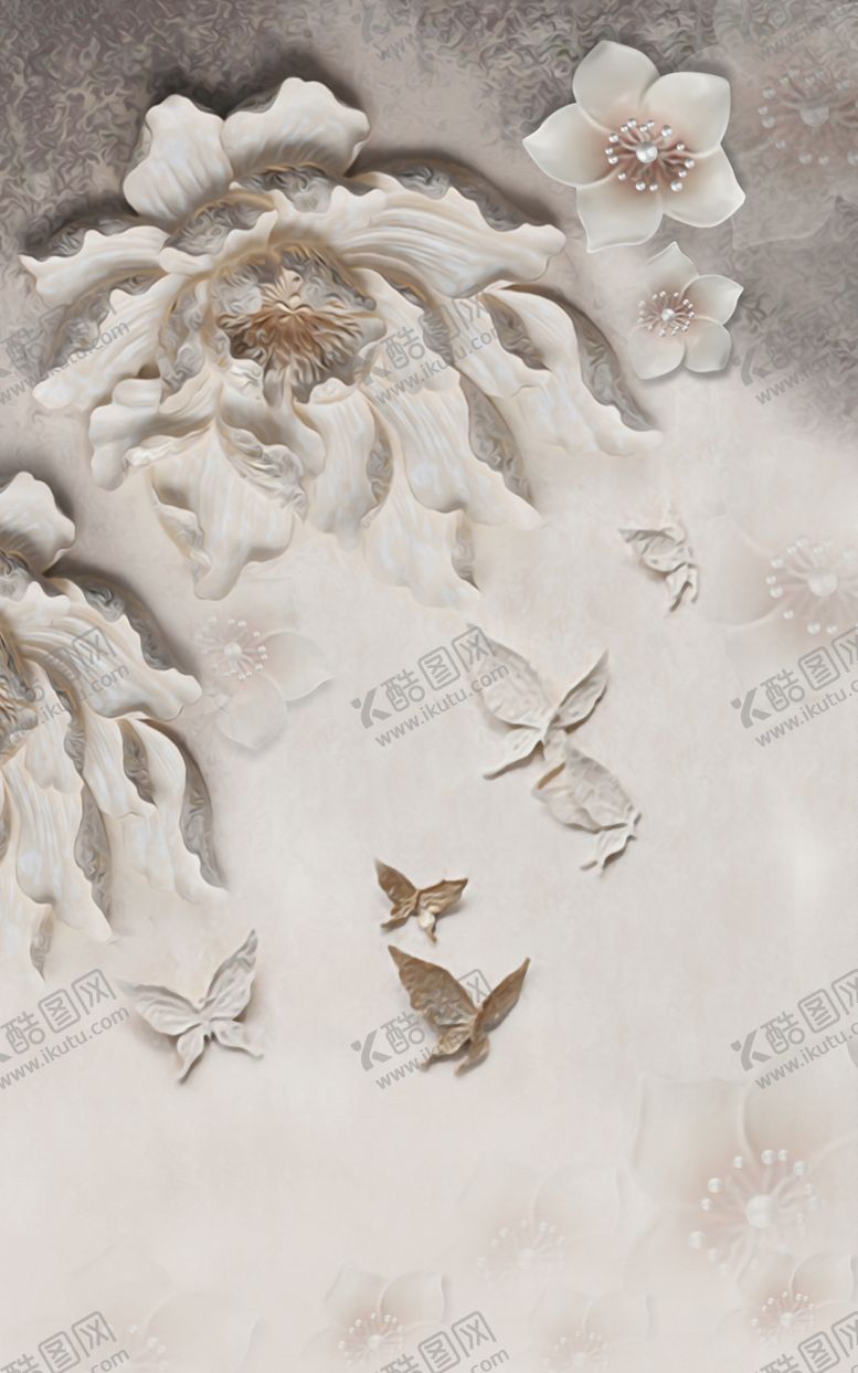 编号：46248804221114394216【酷图网】源文件下载-3D立体花卉玄关画