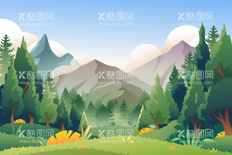 编号：59217809241855473721【酷图网】源文件下载- 矢量山峦背景 