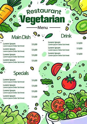 素食餐厅菜单设计展示