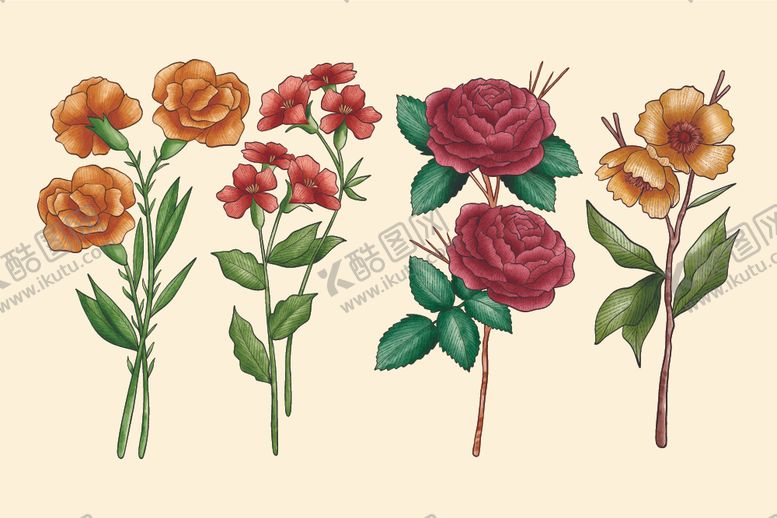 编号：53008310261334175901【酷图网】源文件下载-手绘鲜花
