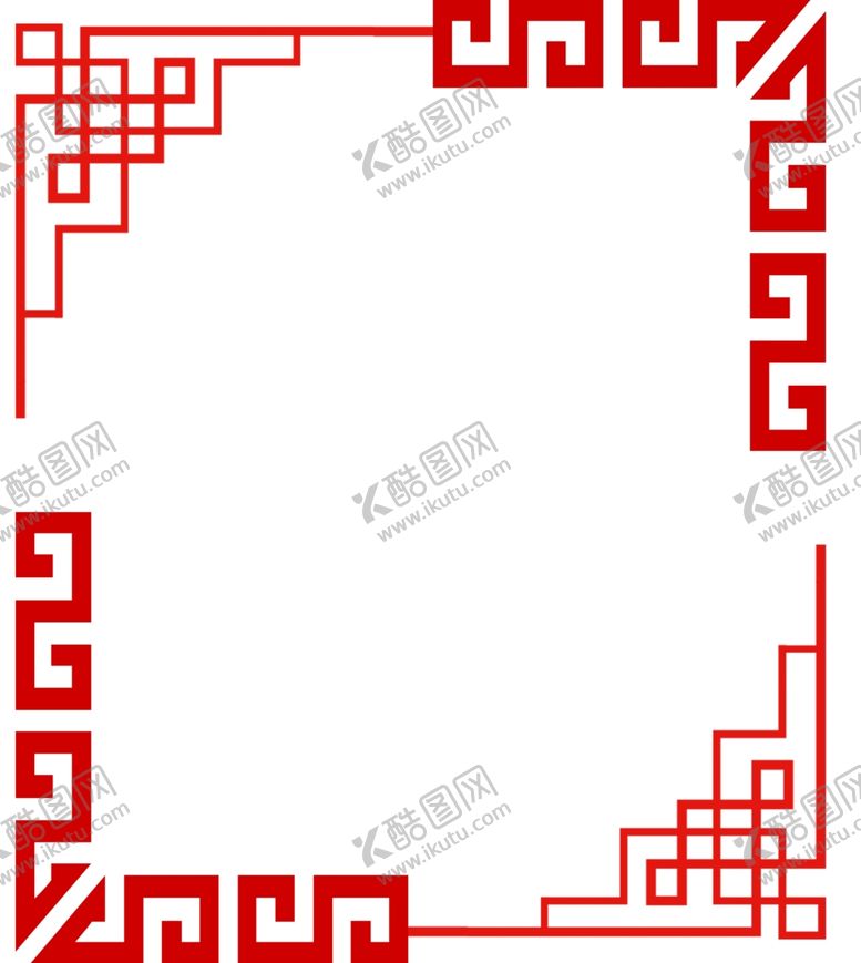 编号：54989509271735255300【酷图网】源文件下载-边框红色中国风窗格花边